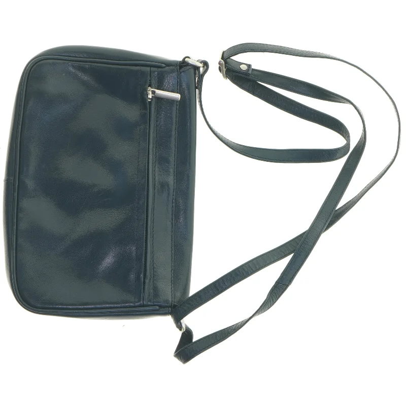 Sort Læder skuldertaske fra Stephi (str. 23 x 16 cm)