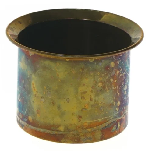 Metallisk Kobber vase med patina (str. 10,5x7,5 cm)