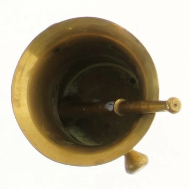 Morter og støder i messing (str. 7 cm)