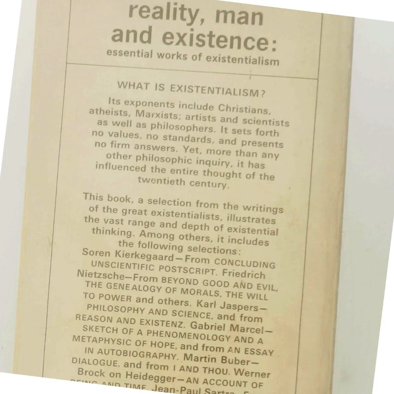 Reality, Man and Existence: Essential Works of Existentialism af H. J. Blackham (Bog)