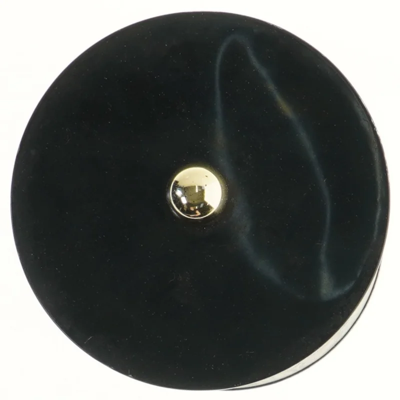 Dekorativ metalbeholder med låg (str. Ø 16x17 cm)