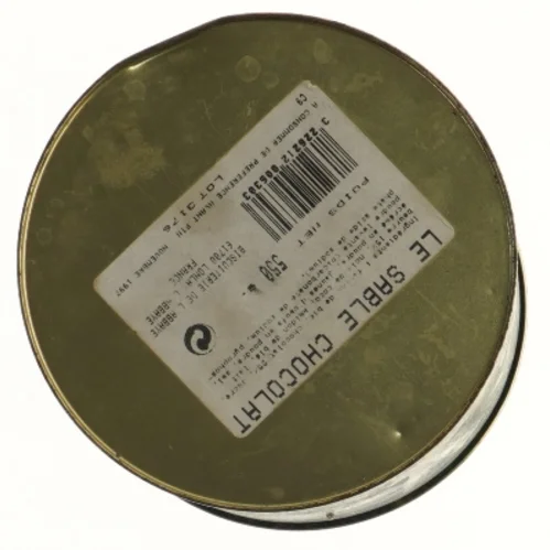 Dekorativ metalbeholder med låg (str. Ø 16x17 cm)