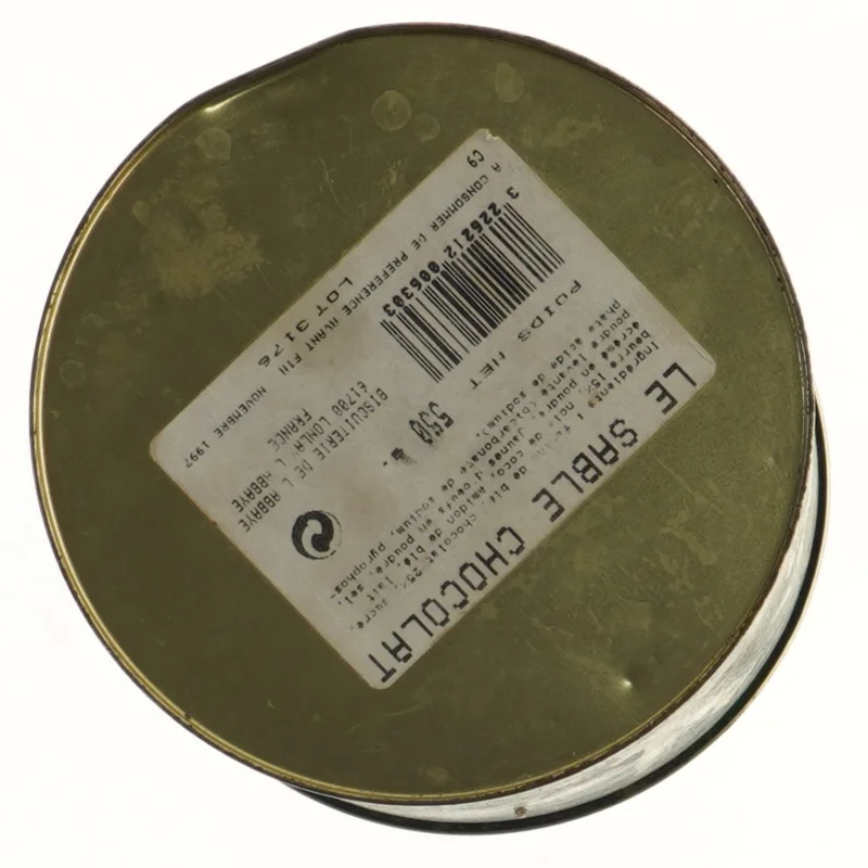 Dekorativ metalbeholder med låg (str. Ø 16x17 cm)