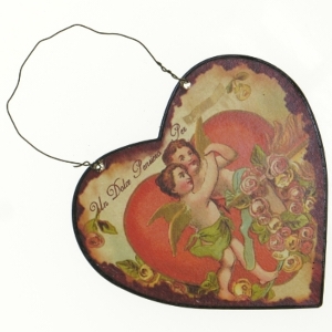 Vintage Metal udsmykningshjerte (str. 12 x 12 cm)