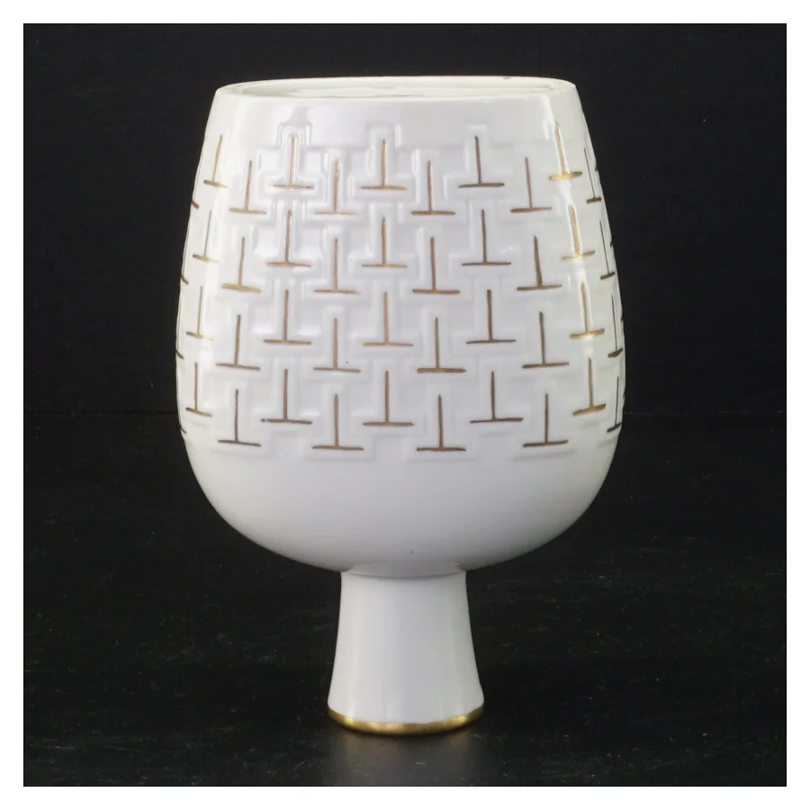 Porcelænsvase fra Kjøbenshavn Porcellains Maleri (str. 15 x 11 x 7 cm)