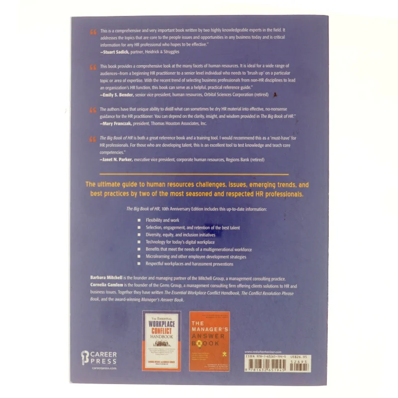 The Big Book of HR, 10th Anniversary Edition af Barbara Mitchell, Cornelia Gamlem (Bog)