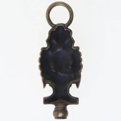 Antik Messing Figur af Mary Queen of Scots vedhæng (str. 9,5x3,5 cm)