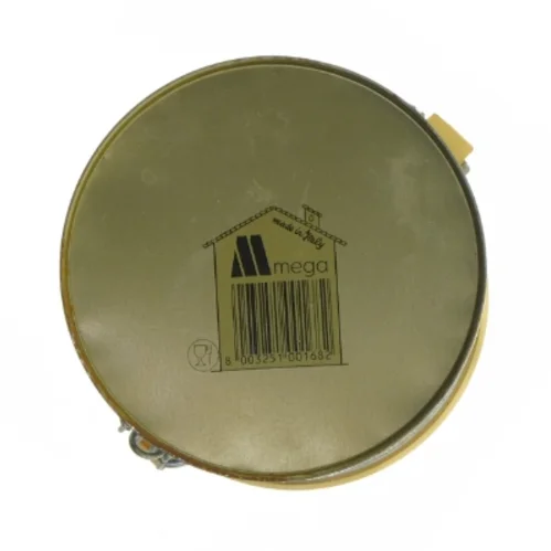 Metalbeholder med blåbærmotiv fra Mega (str. Ø. elve cm. længde. 20 cm)