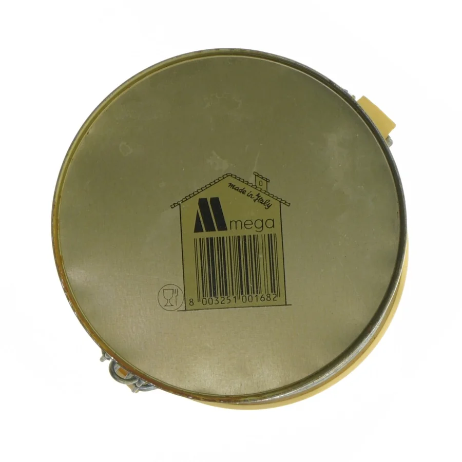 Metalbeholder med blåbærmotiv fra Mega (str. Ø. elve cm. længde. 20 cm)