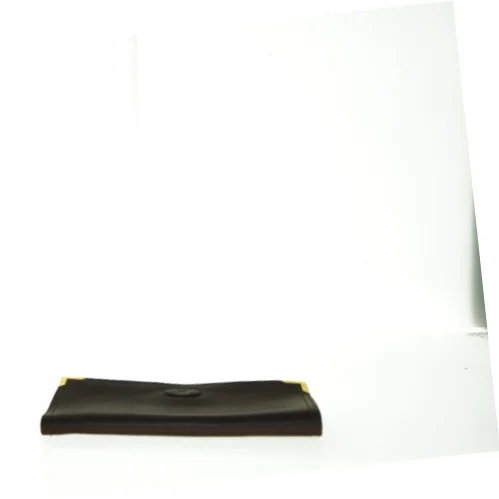 Brun Vintage læder Clutch med guld detaljer (str. 27 x 13 cm)