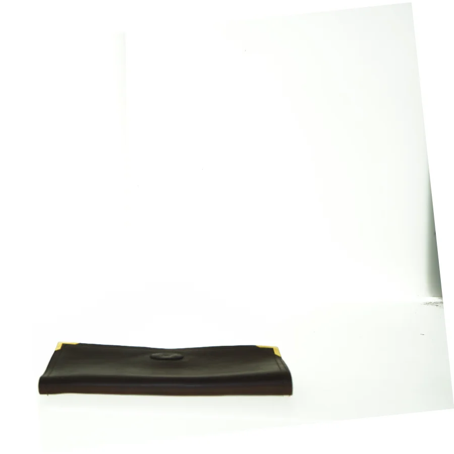 Brun Vintage læder Clutch med guld detaljer (str. 27 x 13 cm)