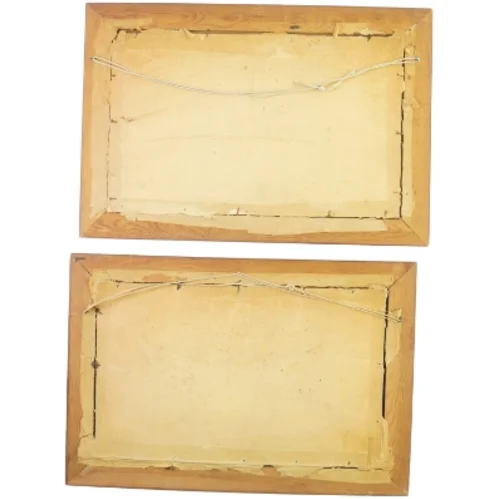 Antikke Billedrammer med blomster broderier (str. 50 x 34 cm)