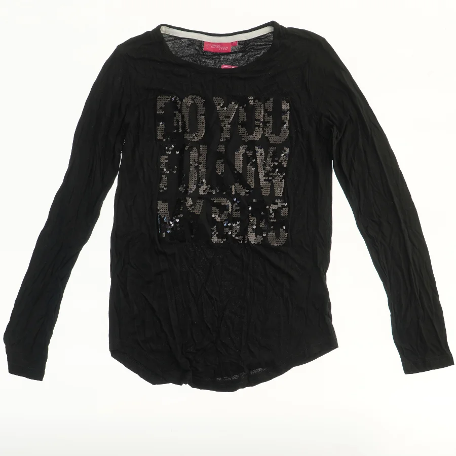 Langærmet T-shirt med palietter fra Miss Teen (str. 170)