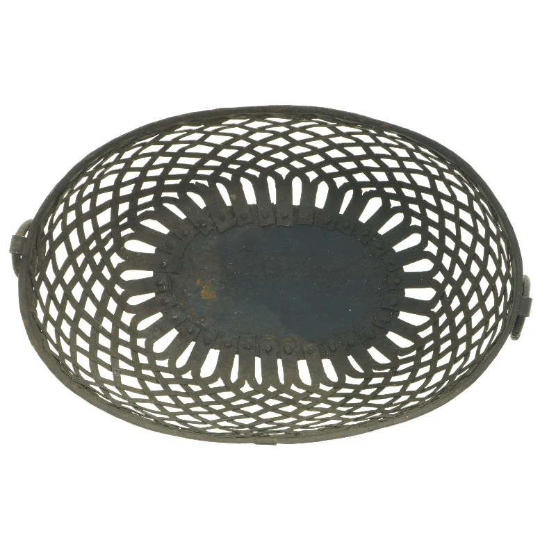 Smedejern Metal kurv med håndtag (str. 36 x 24 x 12 cm)