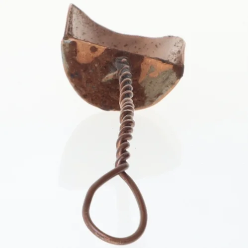 Kobberske med snoet håndtag (str. 14 cm)