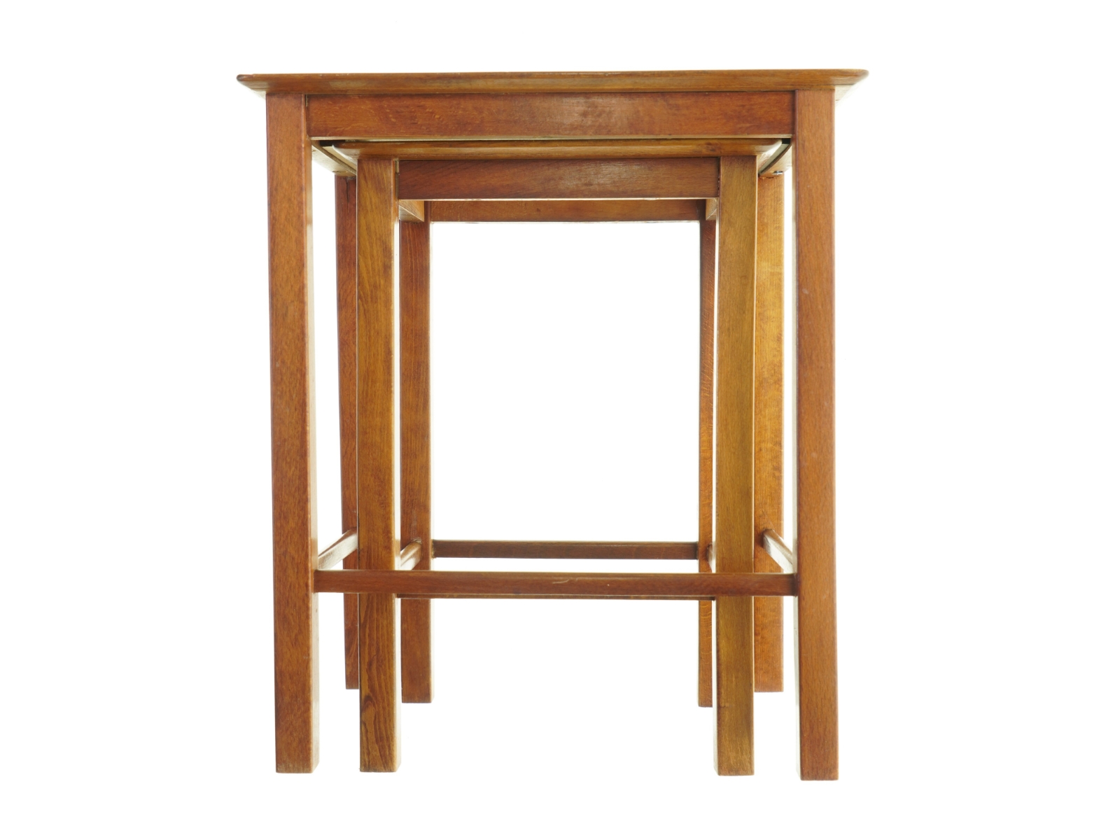 2 stk. 1960'er Teak Træ indskuds bord (str. 43 x 30 x, 25,5 cm og 45 x 40,5 x 31 cm)