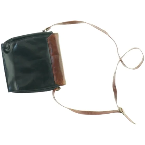 Vintage Tofarvet Læder Crossbody Skulder Taske fra Eros (str. 23 x 23 cm)