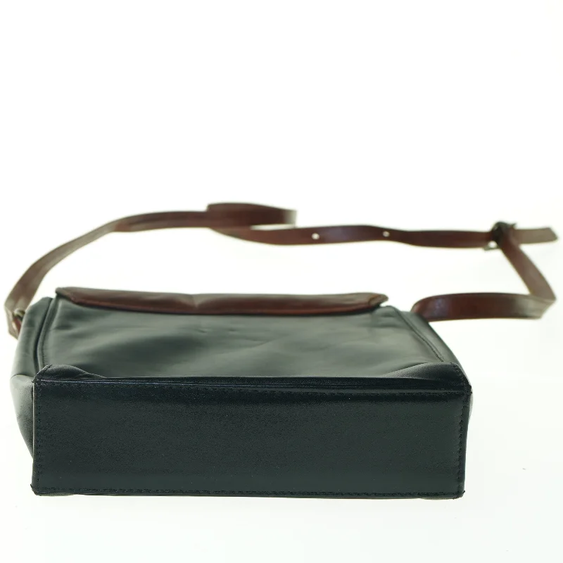 Vintage Tofarvet Læder Crossbody Skulder Taske fra Eros (str. 23 x 23 cm)