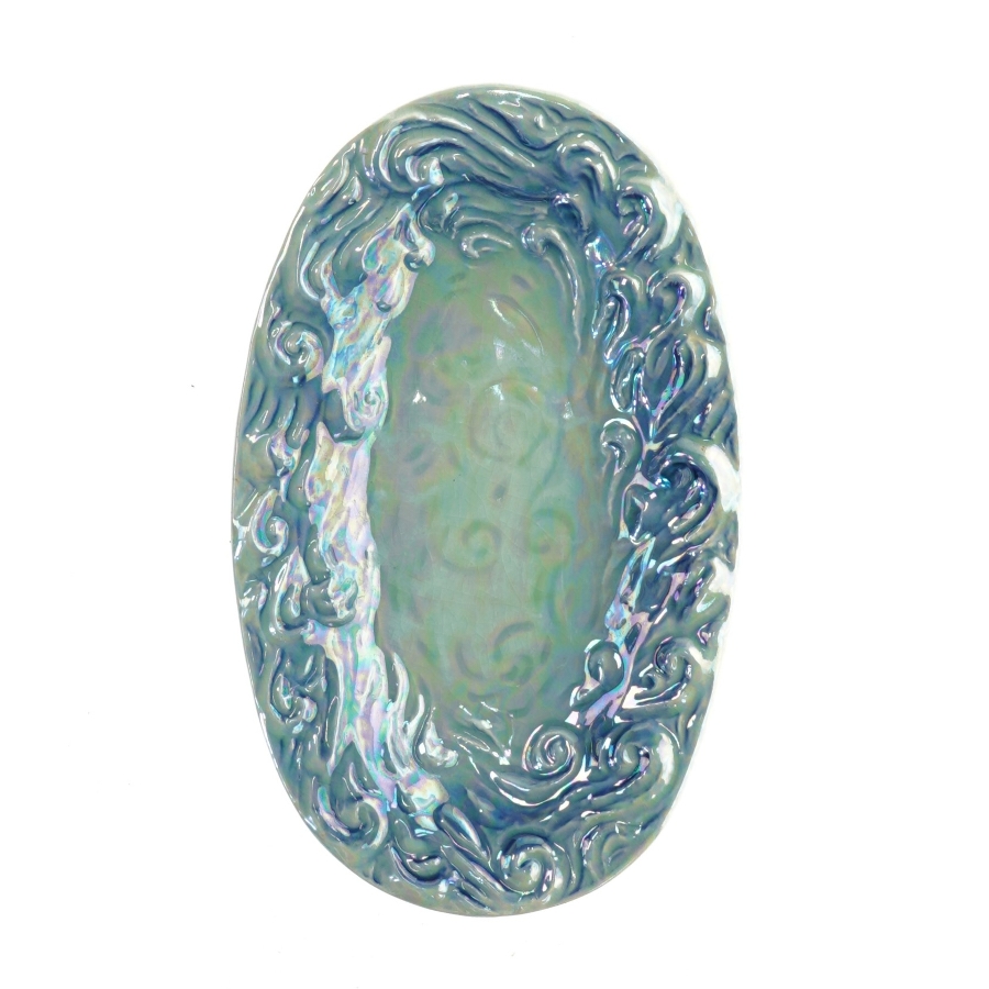 Vintage SylvaC Iriseret Havbølge Keramisk fad (str. 20 cm)