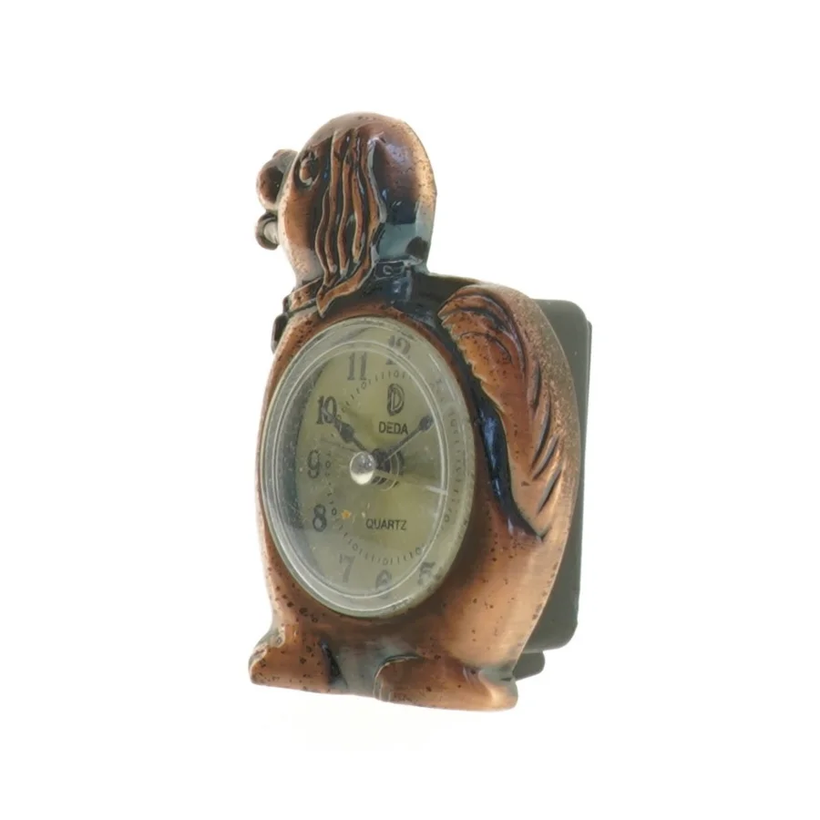 Vintage Kobber Hunde Ur (str. 10 x 8 x 3 cm)