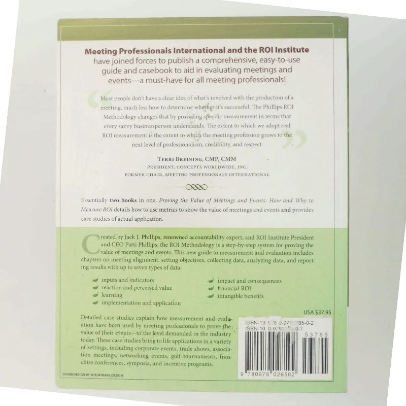 Proving the value of meetings and events : how and why to measure ROI (Bog)