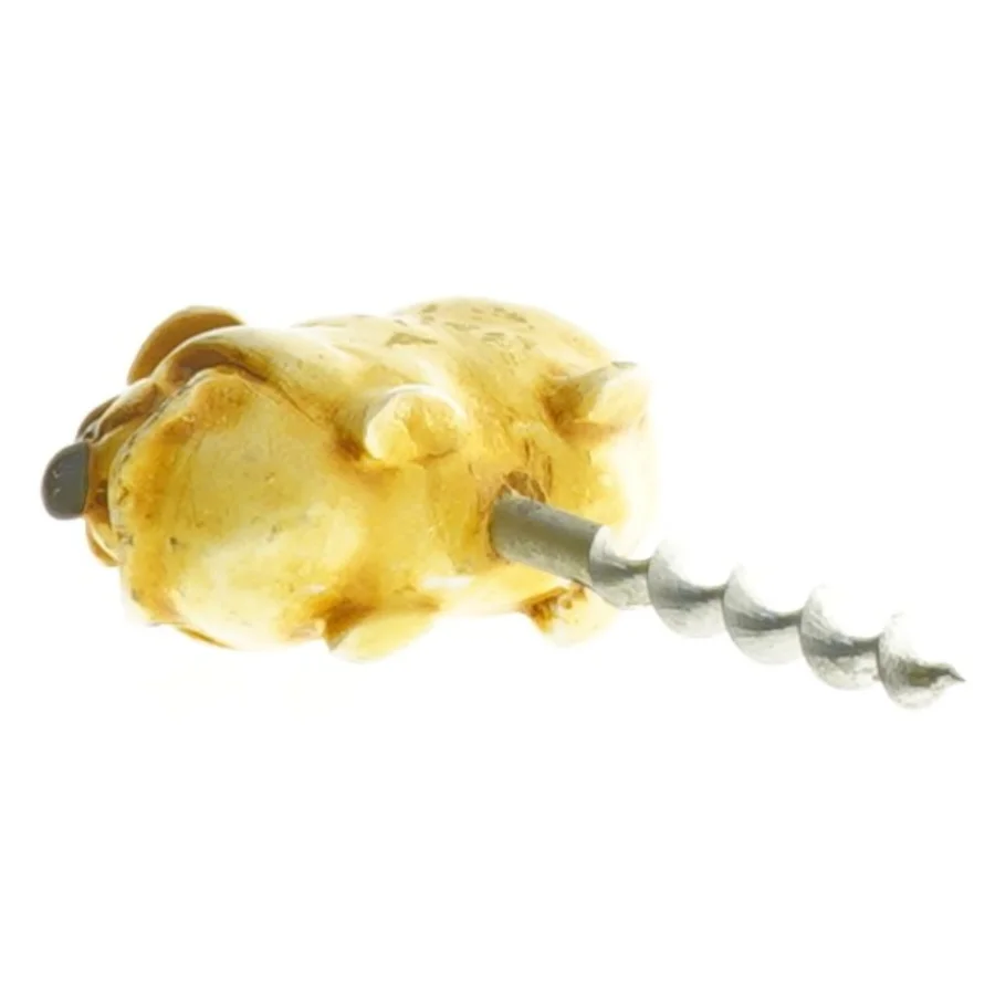 Vinoptrækker med bulldog hundefigur (str. 9 x 6 cm)