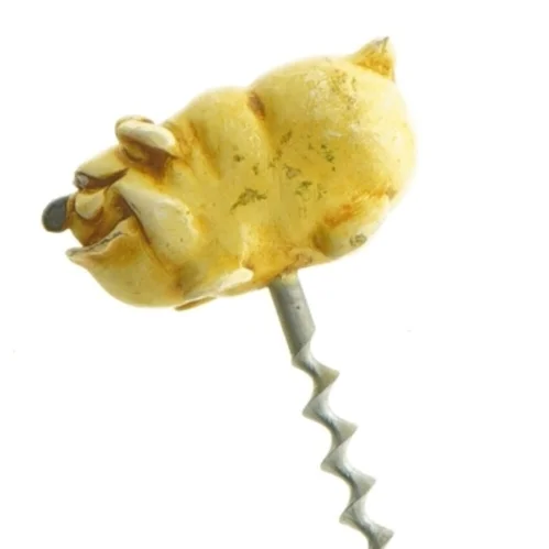 Vinoptrækker med bulldog hundefigur (str. 9 x 6 cm)