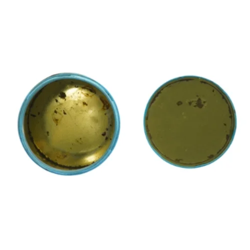 Blå Irma dåse årgang 1976 med færge med låg (str. 15 x 11 cm)