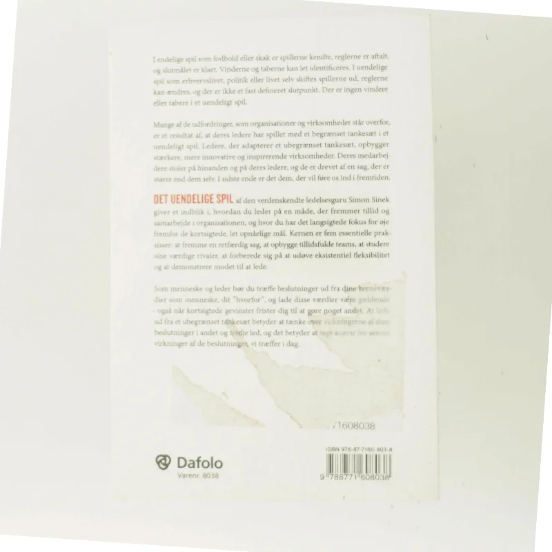 Det uendelige spil af Simon Sinek (Bog)