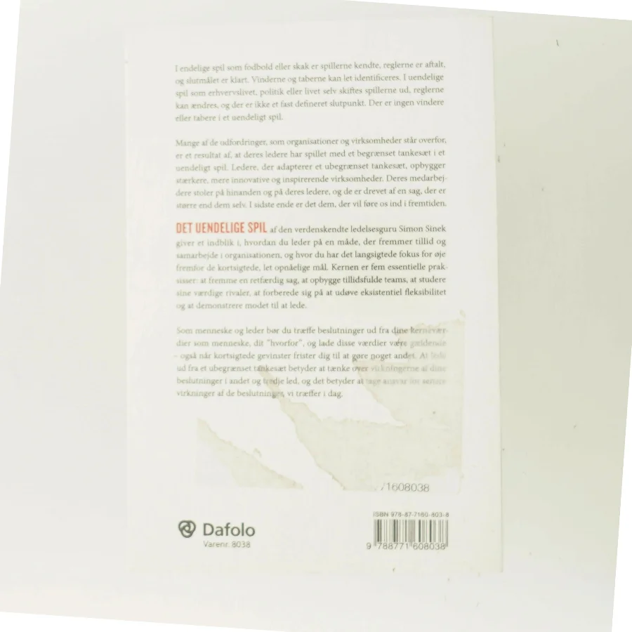 Det uendelige spil af Simon Sinek (Bog)