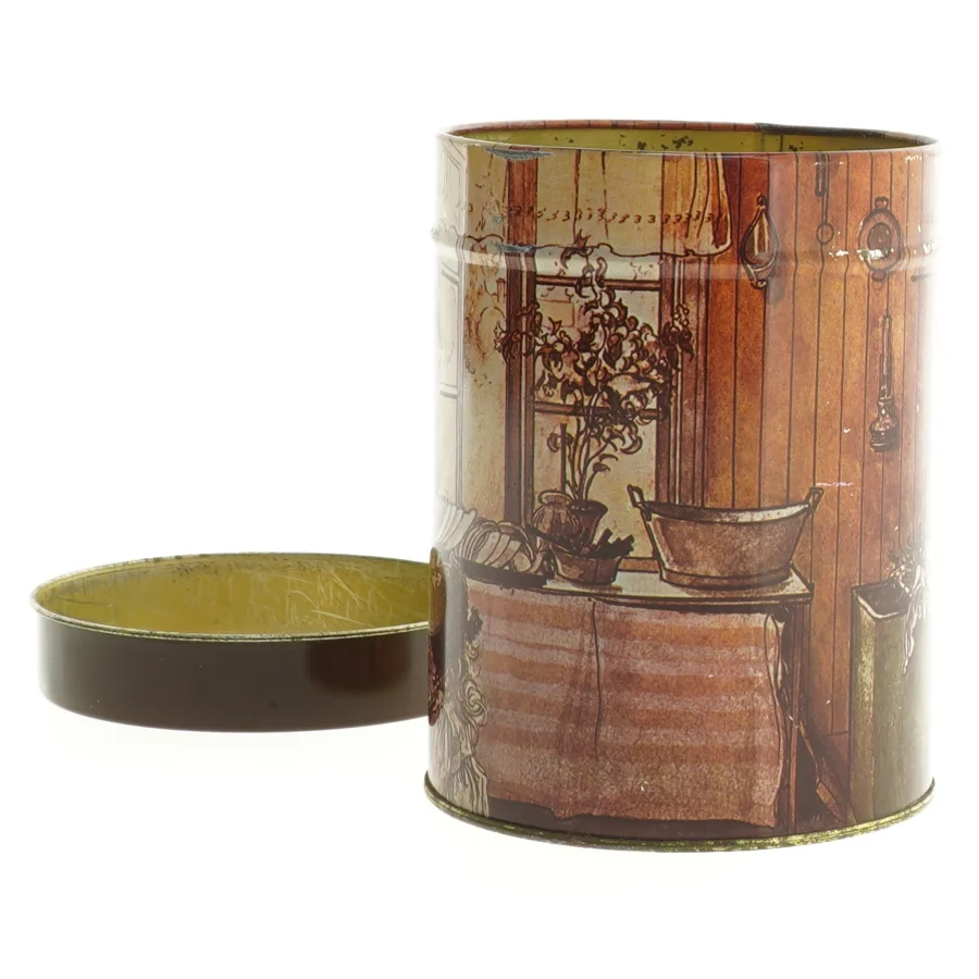 Dekorativ dåse med Carl Larsson køkkenmotiv (str. 14 x 10,5 cm)