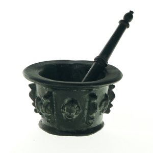 Vintage morter og pistel støder (str. Ø. 13 cm)