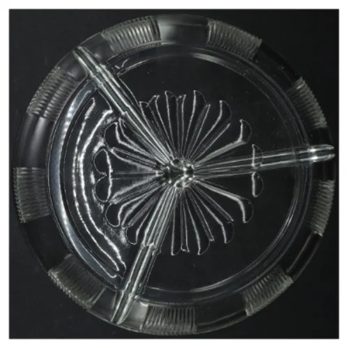 Antikt Tredelt Glas Serveringsfad 