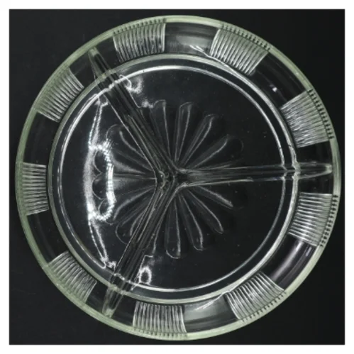 Antikt Tredelt Glas Serveringsfad 