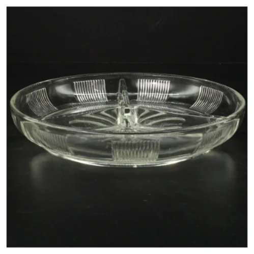 Antikt Tredelt Glas Serveringsfad 
