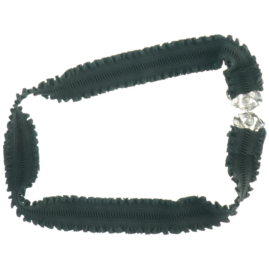 Vintage Elastik bælte med diamantbesat sølv spænde (str. 100 x 5 cm)