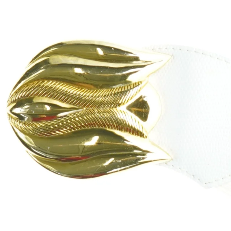 Retro Elastik Bælte med tulipan guldspænde (str. 78 x 8 cm)