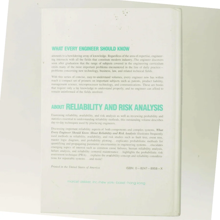 What Every Engineer Should Know About Reliability and Risk Analysis af M. Modarres (Bog)