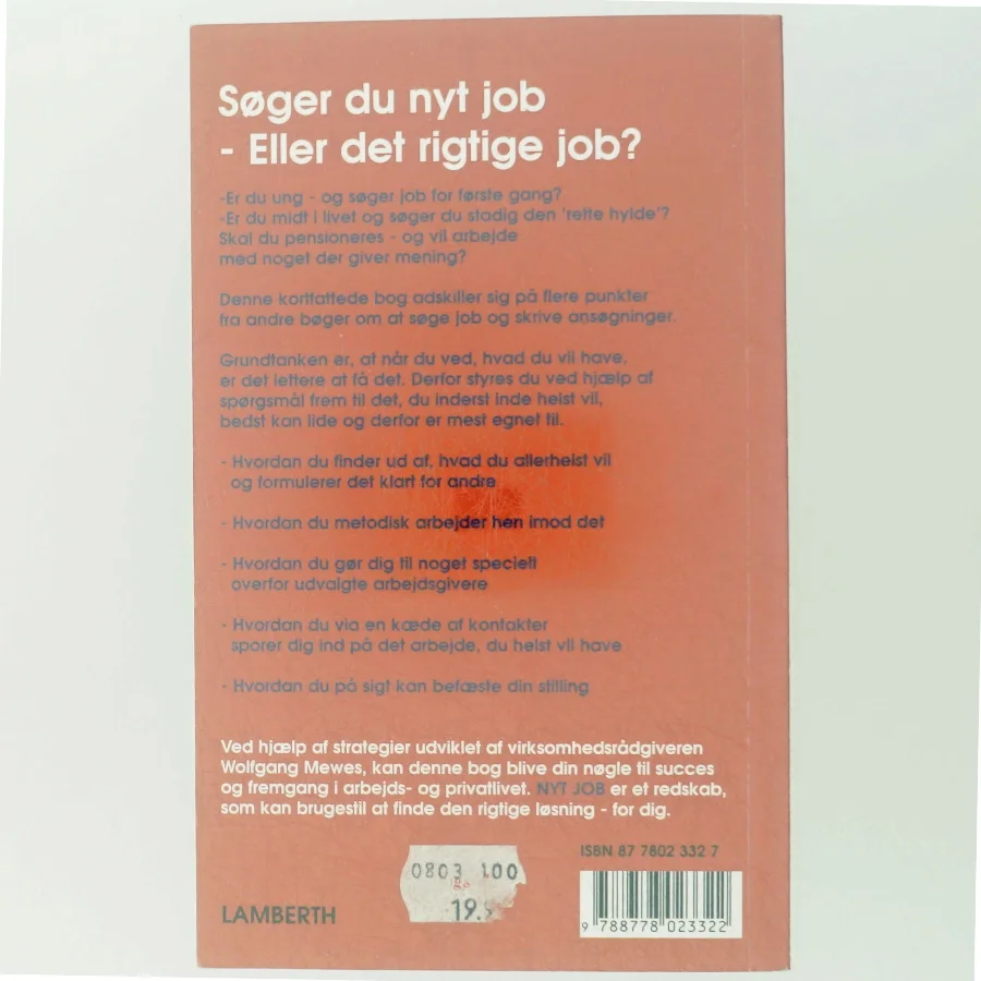 'Nyt job: find det rigtige job - en trinvis vejledning i effektiv jobsøgning' af Ole Engholm (bog)
