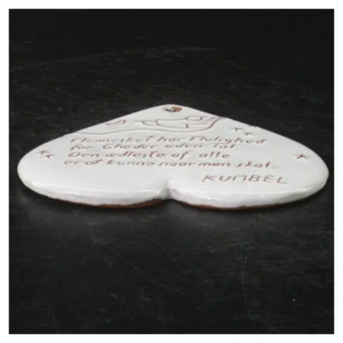 Keramik hjerteformet ophæng (str. 11 x. 10,5 cm)