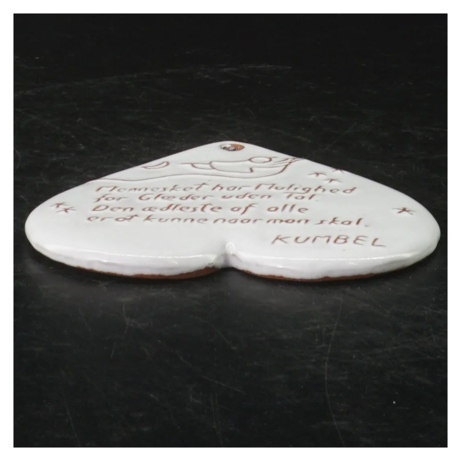Keramik hjerteformet ophæng (str. 11 x. 10,5 cm)