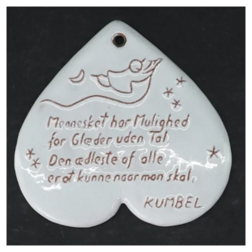 Keramik hjerteformet ophæng (str. 11 x. 10,5 cm)