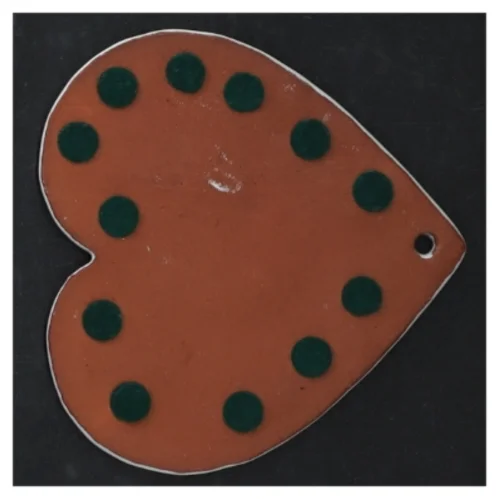 Keramik hjerteformet ophæng (str. 11 x. 10,5 cm)