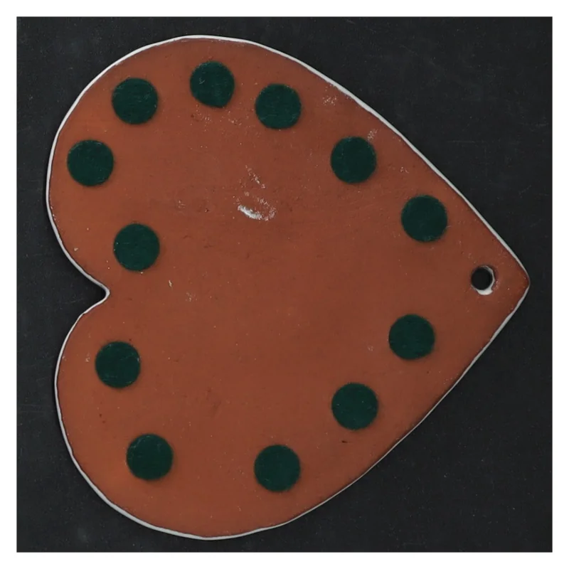 Keramik hjerteformet ophæng (str. 11 x. 10,5 cm)