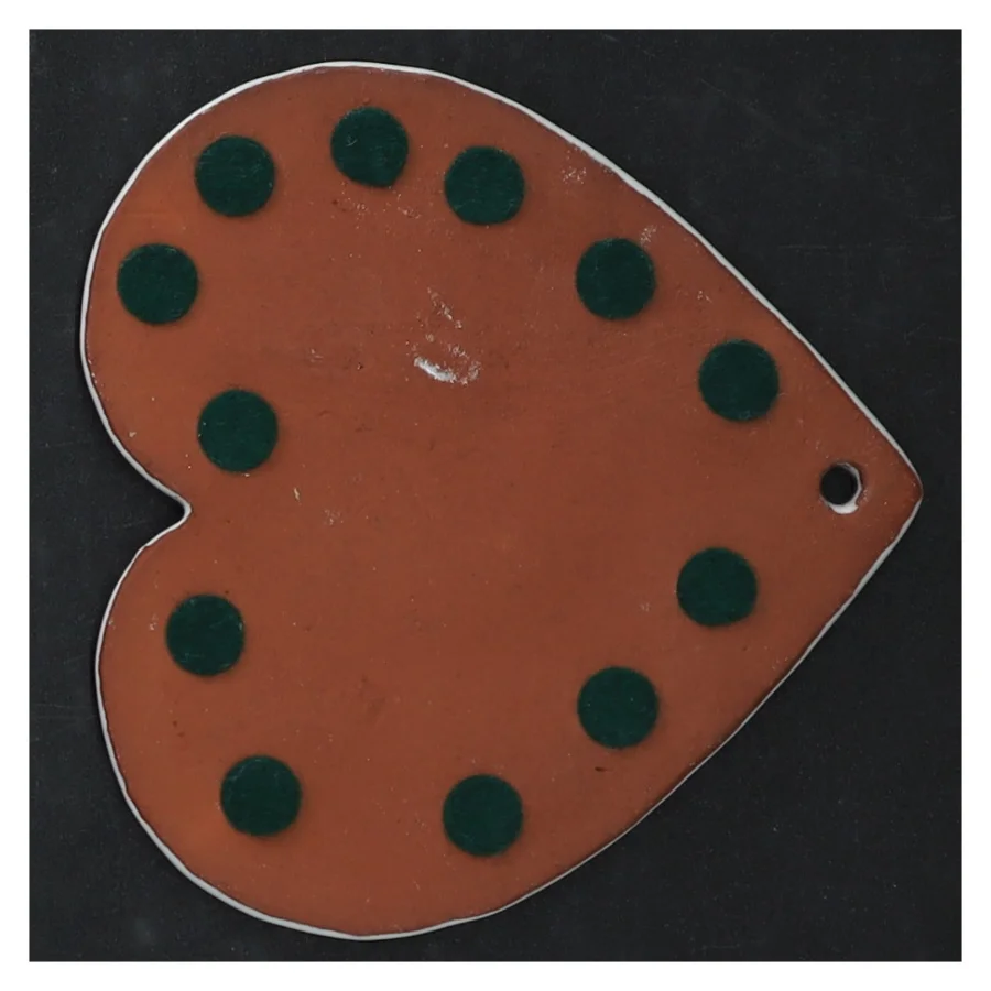 Keramik hjerteformet ophæng (str. 11 x. 10,5 cm)