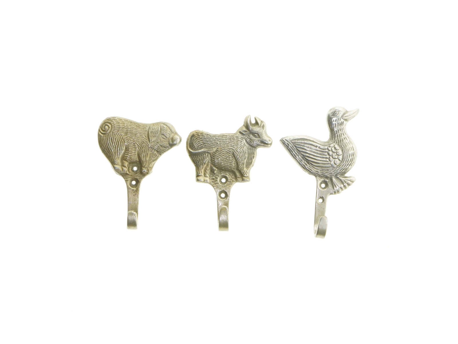Dekorative dyreformede kroge fra Sia (str. 10 cm. 3 styk)