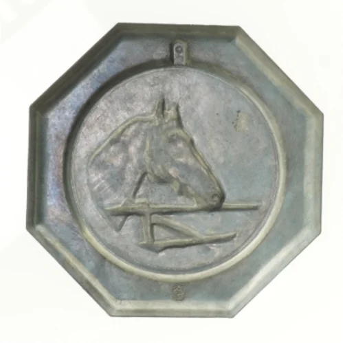 Tin Platte med heste motiv (str. 21 x 21 cm)