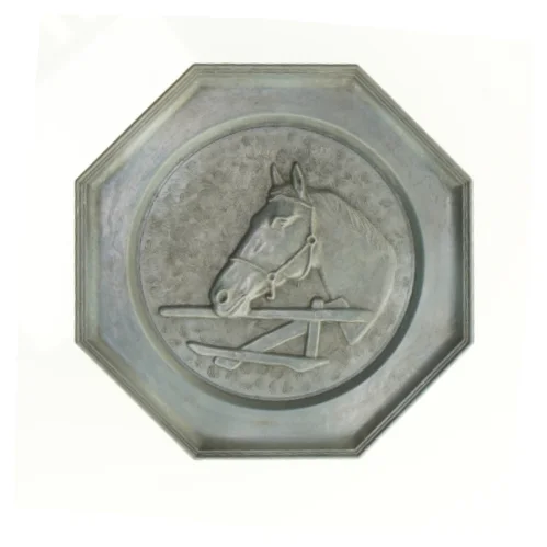Tin Platte med heste motiv (str. 21 x 21 cm)