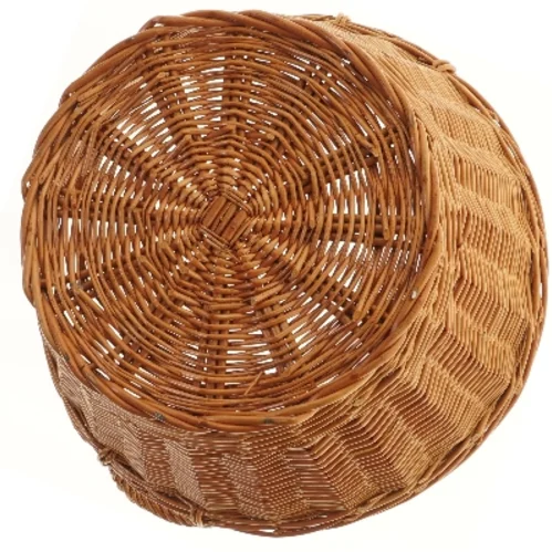 Rund flettet kurv med håndtag (str. Ø 44x24 cm)
