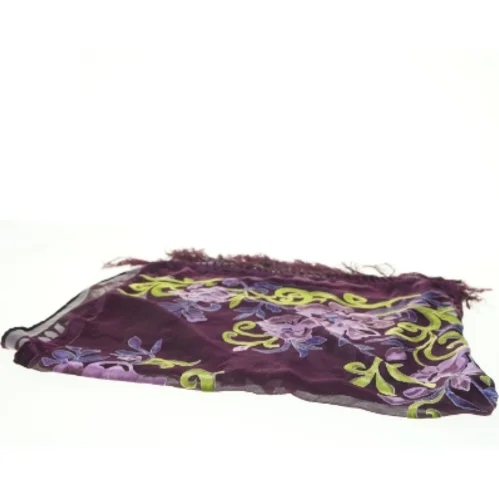 Monsoon broderet Silke Tørklæde med frynser (str. 170 x 50 cm)